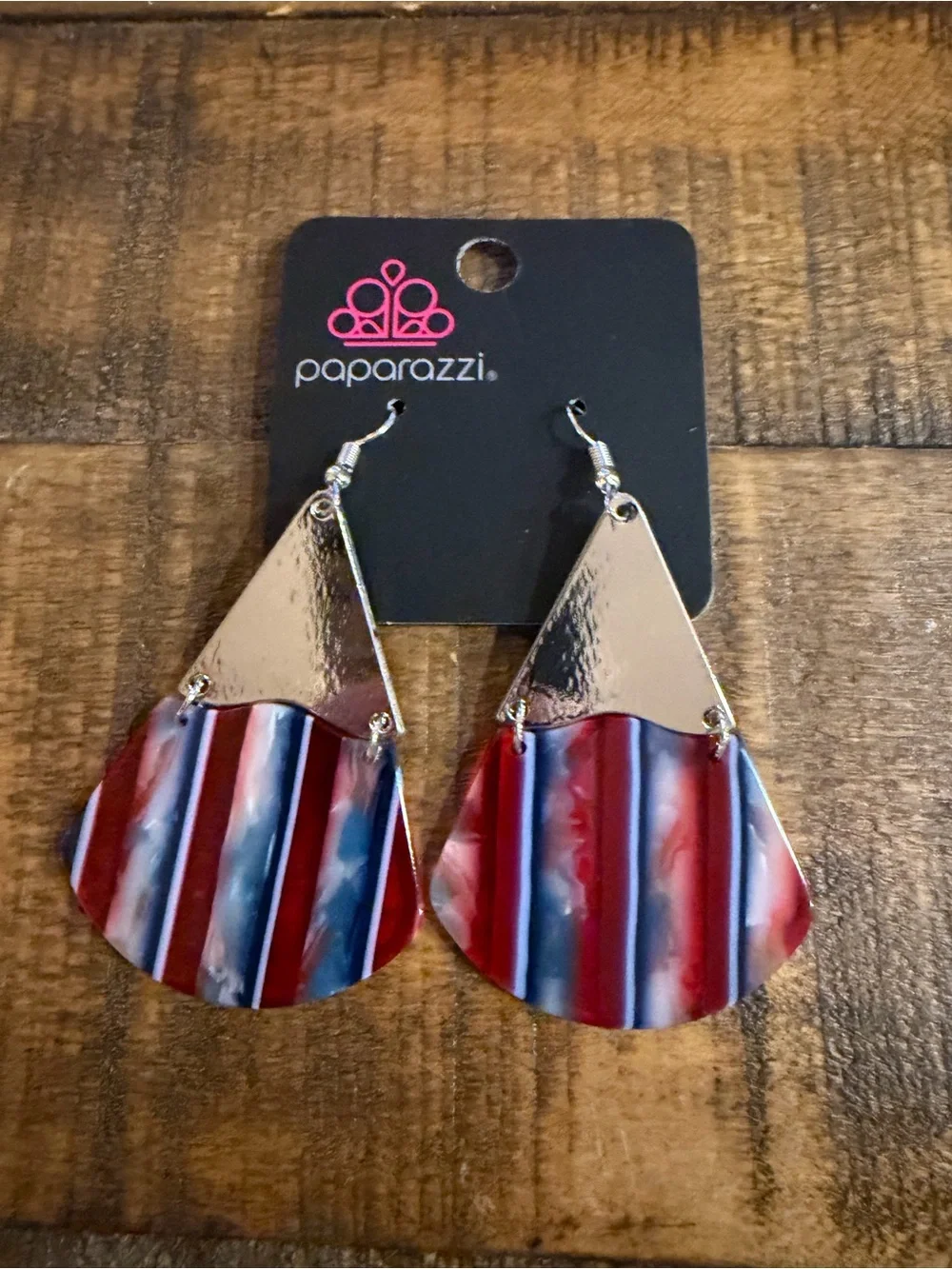 Paparazzi Red,White and blue Earrings